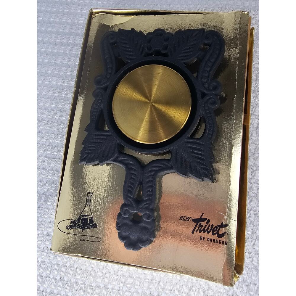 Vintage 1953 Cast Iron Elec Trivet Paragon Electric Co Model TRV IC Orig Box